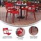 Flash Furniture Nash Modern Metal Dining Chair, Red (XUCH10318ARMRED)