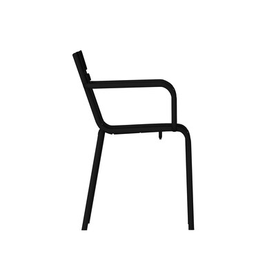 Flash Furniture Nash Modern Metal Dining Chair, Black, 2/Pack (2XUCH10318ARMBK)