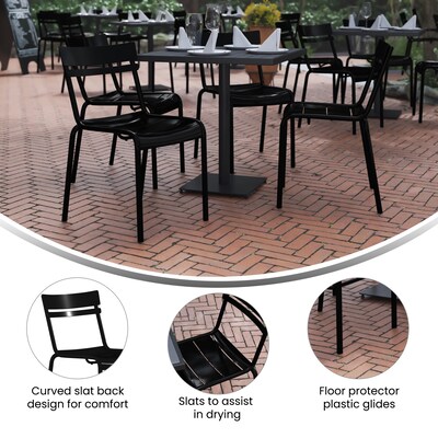 Flash Furniture Nash Modern Metal Side Dining Chair, Black, 4/Pack (4XUCH10318BK)