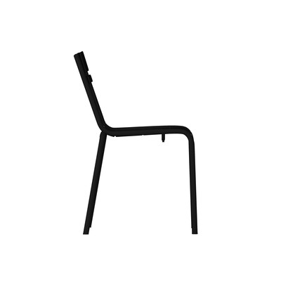 Flash Furniture Nash Modern Metal Side Dining Chair, Black, 4/Pack (4XUCH10318BK)
