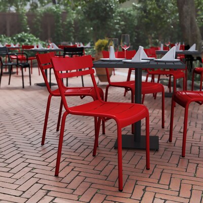 Flash Furniture Nash Modern Metal Side Dining Chair, Red (XUCH10318RED)