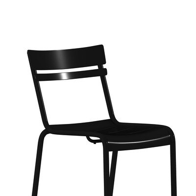 Flash Furniture Nash Modern Metal Side Dining Chair, Black (XUCH10318BK)