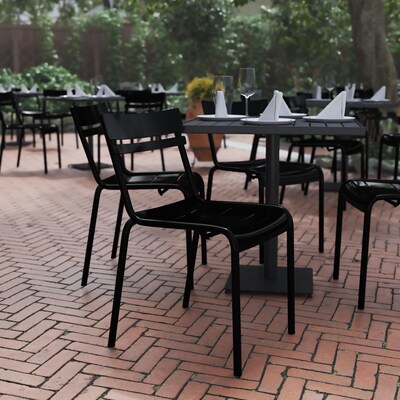 Flash Furniture Nash Modern Metal Side Dining Chair, Black (XUCH10318BK)