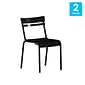 Flash Furniture Nash Modern Metal Side Dining Chair, Black, 2/Pack (2XUCH10318BK)