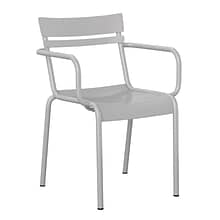 Flash Furniture Nash Modern Metal Dining Chair, Silver, 2/Pack (2XUCH10318ARMSL)