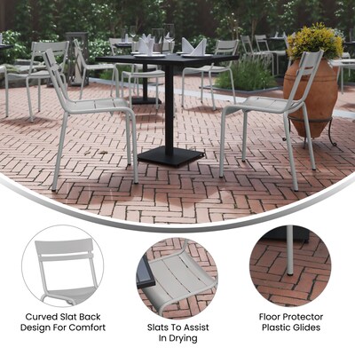 Flash Furniture Nash Modern Metal Side Dining Chair, Silver, 2/Pack (2XUCH10318SL)