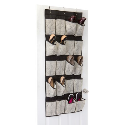 Closet Candie 20 Pocket Shoe Organizer, Geo Natural (M-77822)