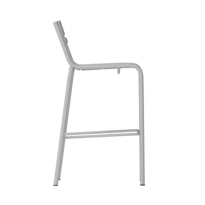 Flash Furniture Nash Modern Steel Slat-Back Barstool, Silver (XUCH10318BSIL)