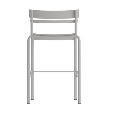 Flash Furniture Nash Modern Steel Slat-Back Barstool, Silver, 2 Pieces/Pack (2XUCH10318BSL)