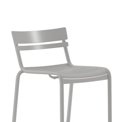 Flash Furniture Nash Modern Steel Slat-Back Barstool, Silver, 2 Pieces/Pack (2XUCH10318BSL)