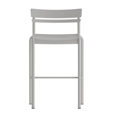 Flash Furniture Nash Modern Steel Slat-Back Barstool, Silver, 2 Pieces/Pack (2XUCH10318BSL)