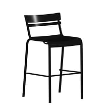 Flash Furniture Nash Modern Steel Slat-Back Barstool, Black (XUCH10318BBK)