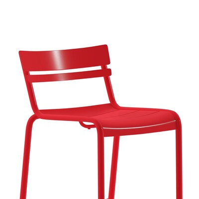 Flash Furniture Nash Modern Steel Slat-Back Barstool, Red, 2 Pieces/Pack (2XUCH10318BRD)