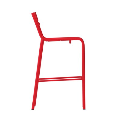 Flash Furniture Nash Modern Steel Slat-Back Barstool, Red, 2 Pieces/Pack (2XUCH10318BRD)