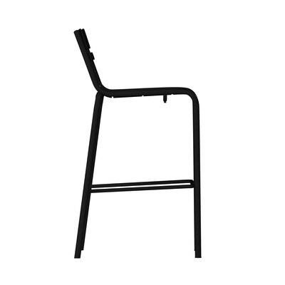 Flash Furniture Nash Modern Steel Slat-Back Barstool, Black, 2 Pieces/Pack (2XUCH10318BBK)