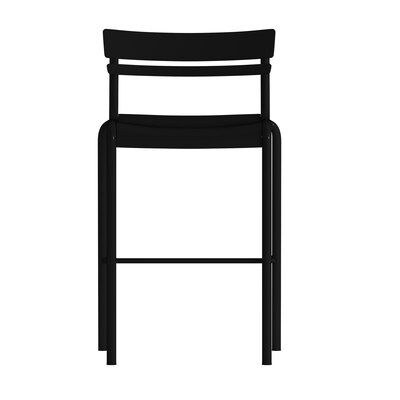 Flash Furniture Nash Modern Steel Slat-Back Barstool, Black, 2 Pieces/Pack (2XUCH10318BBK)