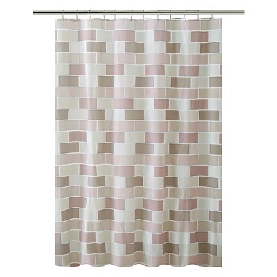 Bath Bliss Shower Curtain, Beige Tile Design (5381)