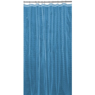Bath Bliss Shower Curtain, 3D Octagon Design, Blue (5408-LBLUE)