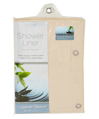 Bath Bliss Shower Liner, Splash Guard, Beige (5852)