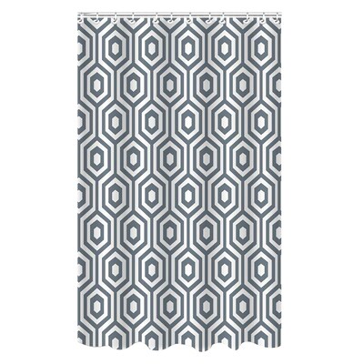 Bath Bliss Shower Curtain Set, Dobie Weave, Hexagon Design (25875)