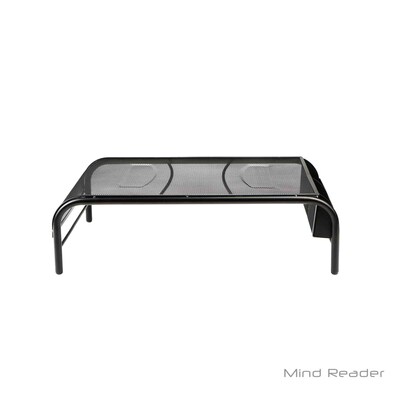 Mind Reader MESHM-BLK Metal Mesh Monitor Stand with No Drawer, Black
