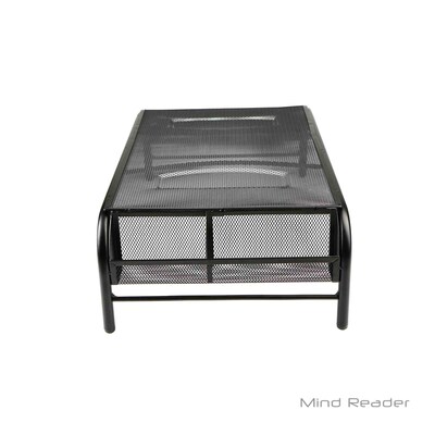 Mind Reader MESHM-BLK Metal Mesh Monitor Stand with No Drawer, Black