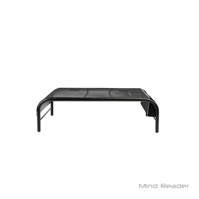 Mind Reader MESHM-BLK Metal Mesh Monitor Stand with No Drawer, Black