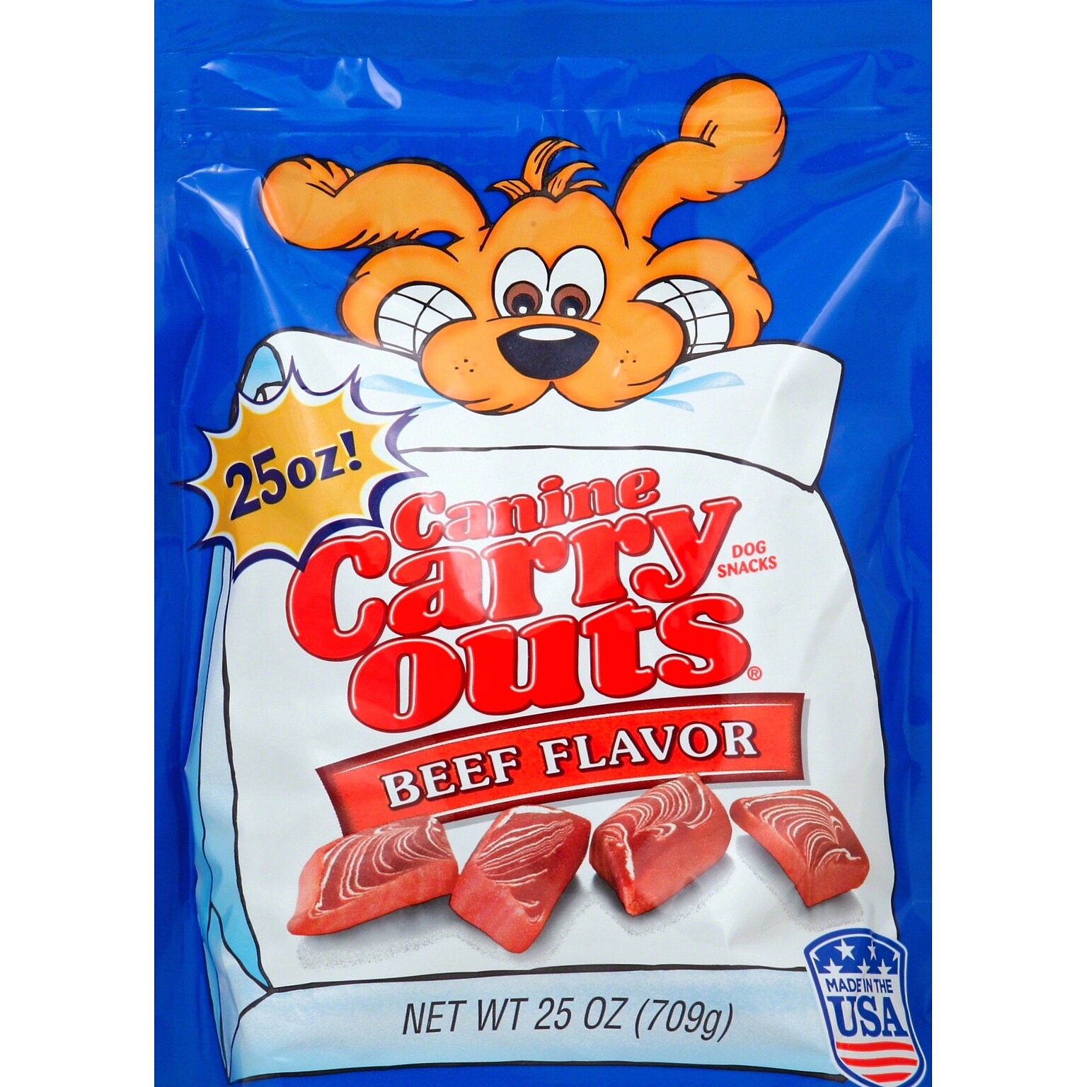 Canine Carry Outs Beef Flavor Dog Treats, 25 Ounce Bag, 6/Carton (SMU50154CS)