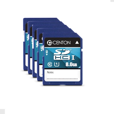 Centon 8GB SDHC Memory Card, UHS1, 5/Pack  (S1-SDHU1-8G-5-B)