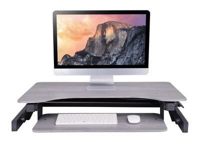 Rocelco 32"W Adjustable Standing Desk Converter, Gray (R ADRG)