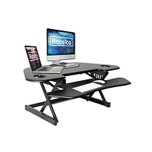 Rocelco 46W 5-18H Adjustable Corner Standing Desk Converter, Black (R CADRB-46)