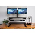 Rocelco 40W 5-20H Adjustable Standing Desk Converter with Dual Monitor Mount, Black (R DADRB-40-D