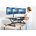 Rocelco 46W 5-20H Adjustable Standing Desk Converter with Triple Monitor Mount, Black (R DADRB-46