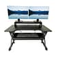 Rocelco 40"W 5"-20"H Adjustable Standing Desk Converter with ACUSB Dual Monitor Stand, Black (R DADRB-40-DMS)
