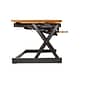Rocelco 40"W 5"-20"H Adjustable Standing Desk Converter with ACUSB Dual Monitor Stand, Teak (R DADRT-40-DMS)