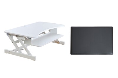 Rocelco 37.5W 5-17H Adjustable Height Standing Desk Converter, White (R DADRW-MAFM)