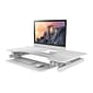 Rocelco 40"W 5"-20"H Adjustable Standing Desk Converter with Anti Fatigue Mat, White (R DADRW-40-MAFM)