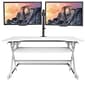 Rocelco 40"W 5"-20"H Adjustable Standing Desk Converter with Dual Monitor Mount, White (R DADRW-40-DM2)