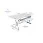 Rocelco 46"W 5"-20"H Adjustable Standing Desk Converter with Anti Fatigue Mat, White (R DADRW-46-MAFM)