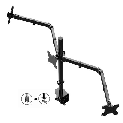 Rocelco Triple Monitor Mount, Articulating Arms for 13-27 LED LCD Screens, Black (R DM3)