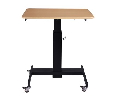 Rocelco 28"W 26"-41"H Adjustable Mobile School Standing Desk, Wood Grain (R MSD-28)