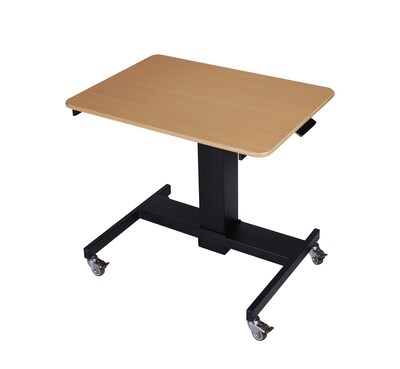 Rocelco 28"W 26"-41"H Adjustable Mobile School Standing Desk, Wood Grain (R MSD-28)