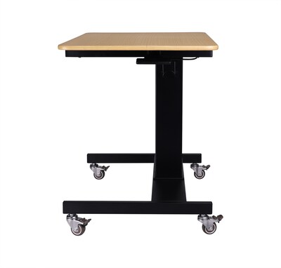 Rocelco 28"W 26"-41"H Adjustable Mobile School Standing Desk, Wood Grain (R MSD-28)