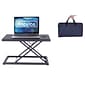 Rocelco 19"W 1"-15"H Portable Small Standing Desk Converter with Carry Bag, Black (R PDRB)