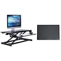 Rocelco 31.5W 4-20H Adjustable Standing Desk Converter with Anti Fatigue Mat, Black (R VADRB-MAFM