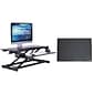 Rocelco 31.5"W 4"-20"H Adjustable Standing Desk Converter with Standing Mat, Black (R VADRB-MAFM)