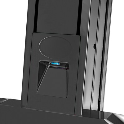 Rocelco 27"W 1.5"-19"H Triple Monitor Standing Desk Converter with USB Charger, Black (R WS123)