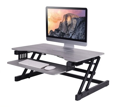 Rocelco 32"W Adjustable Standing Desk Converter, Gray (R ADRG)