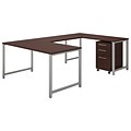 Bush Business Furniture 400 Series 60W x 30D U Shaped Table Desk with Mobile File, Harvest Cherry, Installed (400S161CSFA)