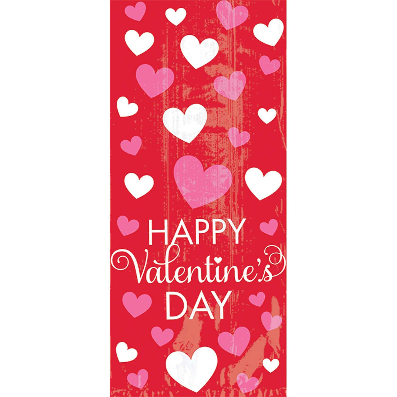 Amscan Happy Valentines Day Small Cello Bag, 9.5 x 4 x 2.25, 7/Pack, 20 Per Pack (370211)
